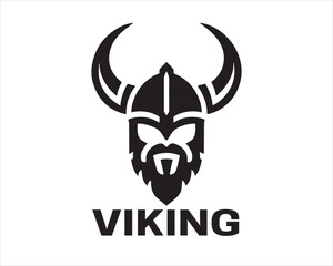 Viking Head Logo Design Icon Symbol Vector Template. Viking Silhouette.
