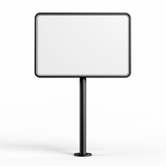White blank road sign mockup, isolated on white background