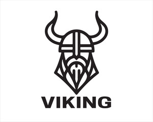 Viking Logo Design Vector Template. Lines Viking Logo Design Icon Symbol Vector Illustration.