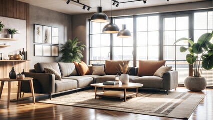 Fototapeta premium minimalist living room 