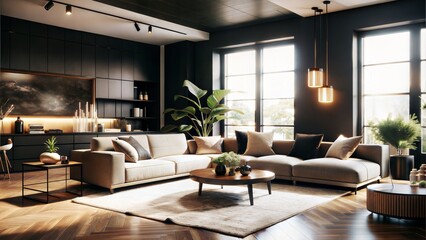 Fototapeta premium minimalist living room 
