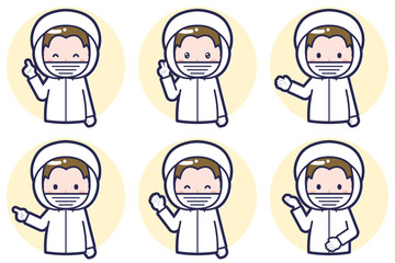 男性衛生服のポーズセット_03