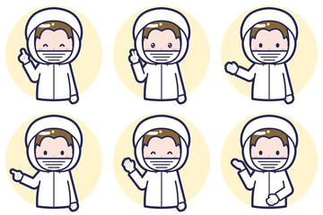 男性衛生服のポーズセット_03