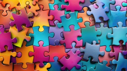 Colorful Puzzle Pieces Abstract