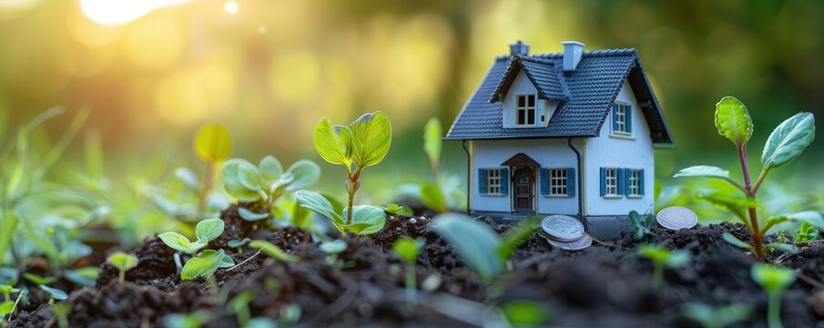 Holistic health center with investment symbols, investment, integrating wellness and wealth