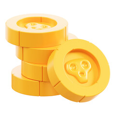 Gold Game Coins 3D illustration