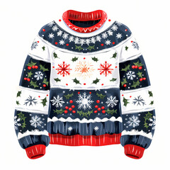 winter sweater pattern isolated on white background 