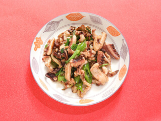 Fried squid with chili, a Chinese delicacy