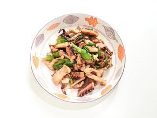 Fried squid with chili, a Chinese delicacy
