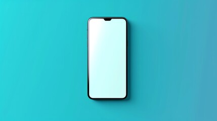 Modern Smartphone Blank screen template. Mockup Mobile phone white screen device. Realistic 3d design in cartoon style. Blue background. vector illustration