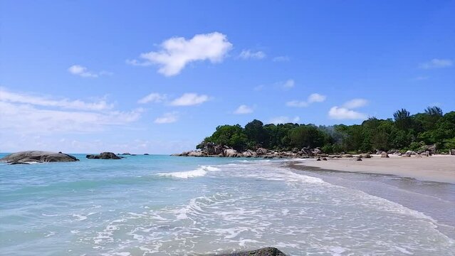 The Beauty Of The Natural Scenery Of Matras Beach, In Sungailiat City, Indonesia