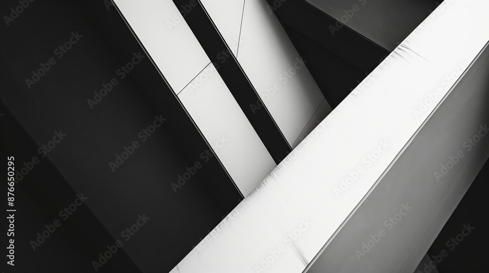 Poster minimalist black-and-white design with clean lines and geometric shapes, creating sleek simplicity.
