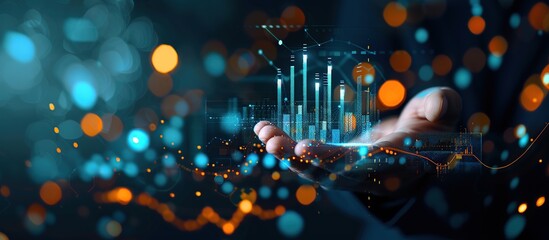 Hand holding glowing digital cityscape representing technology, innovation, and a vision for the future.