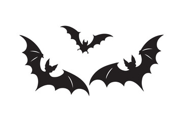 Bat black silhouettes vector illustration.