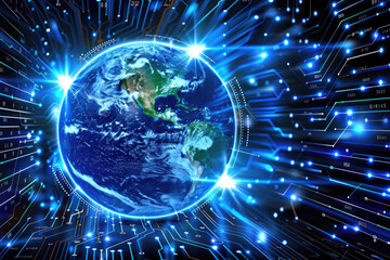 Fototapeta premium The Blue Circuit and the Earth