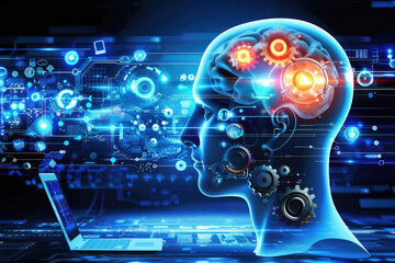 Human brain, concept of artificial intelligence
