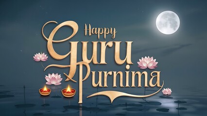 Guru Purnima typography Illustration and Celebration background