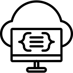 Serverless Computing Line Icon Vector