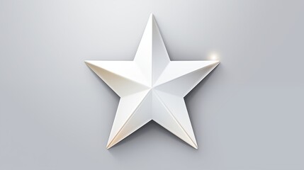 Fototapeta premium Silver star with five points shining brightly with a metallic reflection.