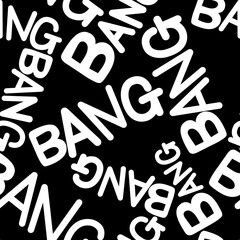 BANK Typography white pattern on a black background.