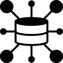 Content Delivery Network Glyph Icon Vector