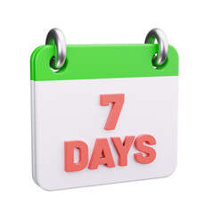7 days 3d render icon