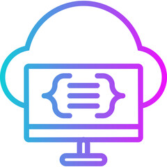 Serverless Computing Gradient Icon Vector