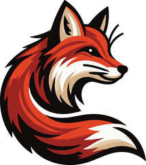 red fox head vector