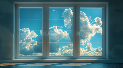 Fototapeta premium 窓の外が青空