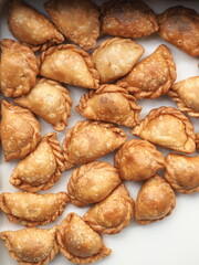 top view mini deep fried curry puff