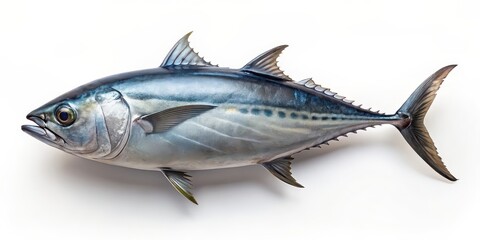 Fototapeta premium Tuna fish isolated on background, seafood, seafood market, fresh fish, sea creature, marine life, underwater