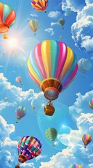 Summer banner with air balloons stock illustration