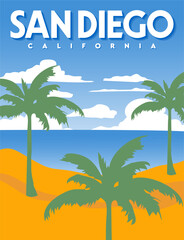 Fototapeta premium san diego california with beautiful skies and beaches