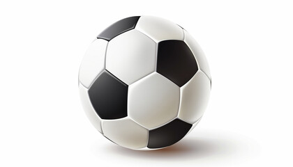 Fototapeta premium A traditional black and white soccer ball, isolated on a white background