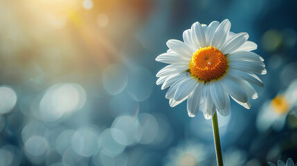 Radiant Daisy in Sunlight - Minimalist Floral Concept with Copy Space