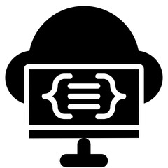 Serverless Computing Solid Icon Vector