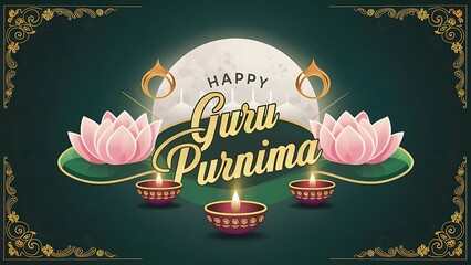 Guru Purnima typography Illustration and Celebration background