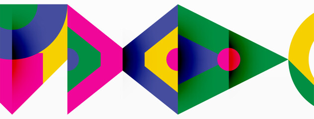 Colorful circle and triangle abstract background. Template for wallpaper, banner, presentation, background