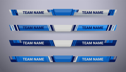 Sport Scoreboard Broadcast Graphic and Lower Thirds Template for soccer and football, vector illustration