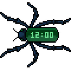 Fototapeta premium pixel art of digital clock bug
