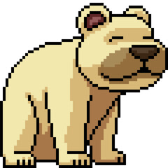 Fototapeta premium pixel art of happy bear smile