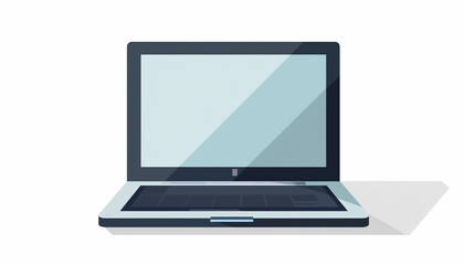 A simple vector illustration of an open laptop with a blank screen creating a clean and modern visual perfect for technology and workspace themes