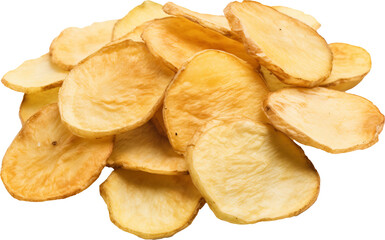 Pile of chips isolated on transparent background. PNG