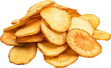 Pile of chips isolated on transparent background. PNG