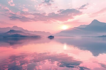 Beautiful background, calm water surface, light pink color
