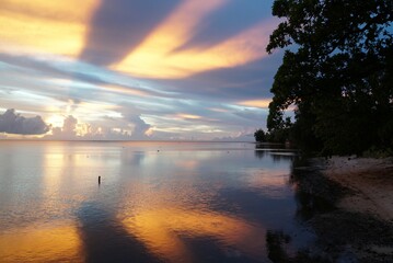 Sunset on the beach - Moorea Island