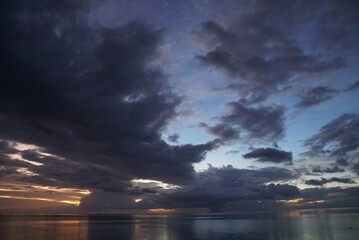 Sunset over Moorea Island Sea - Moorea Island