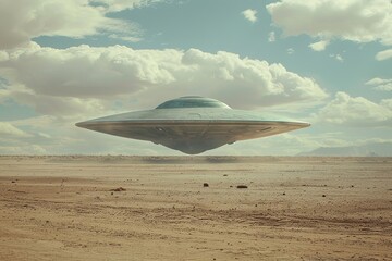 UFO landing in the desert 