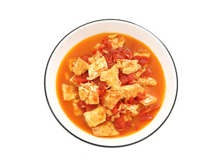 A Chinese delicacy, scrambled eggs with tomatoes