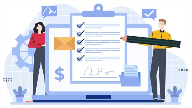 teamwork with to do list illustration business animated video